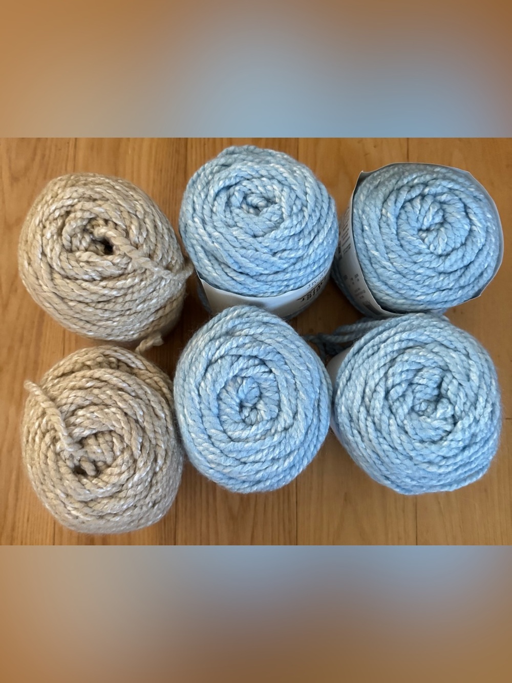 Big Twist Fleck Yarn Lot 6 Blue Beige Bulky 5 Acrylic 654 Yards Discontinued